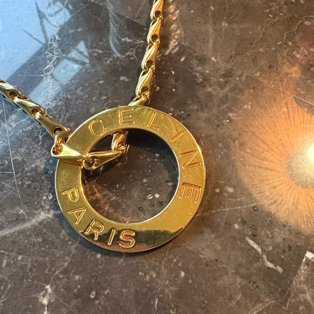 Celine Gold and Green Statement Necklace - Picture 3 of 6